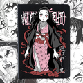 Libreta Nezuko Kamado Demon Slayer | Libreta Anime Ecocuero Negra Tapa Dura