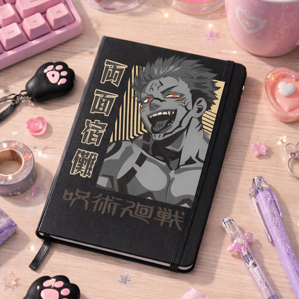 Libreta Sukuna Jujutsu Kaisen | Libreta Anime Ecocuero Negra Tapa Dura