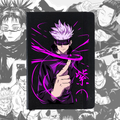 Libreta Satoru Gojo Jujutsu Kaisen | Libreta Anime Ecocuero Negra Tapa Dura