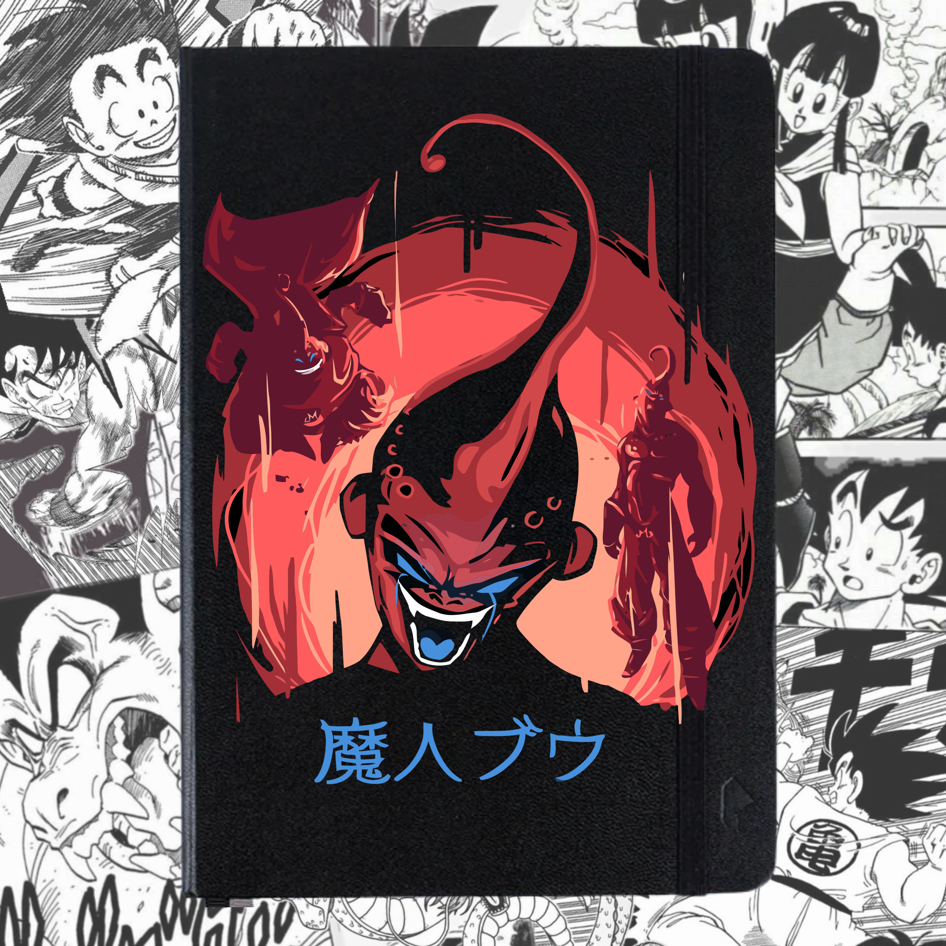 Libreta Kid Buu Dragon Ball Z | Libreta Anime Ecocuero Negra Tapa Dura